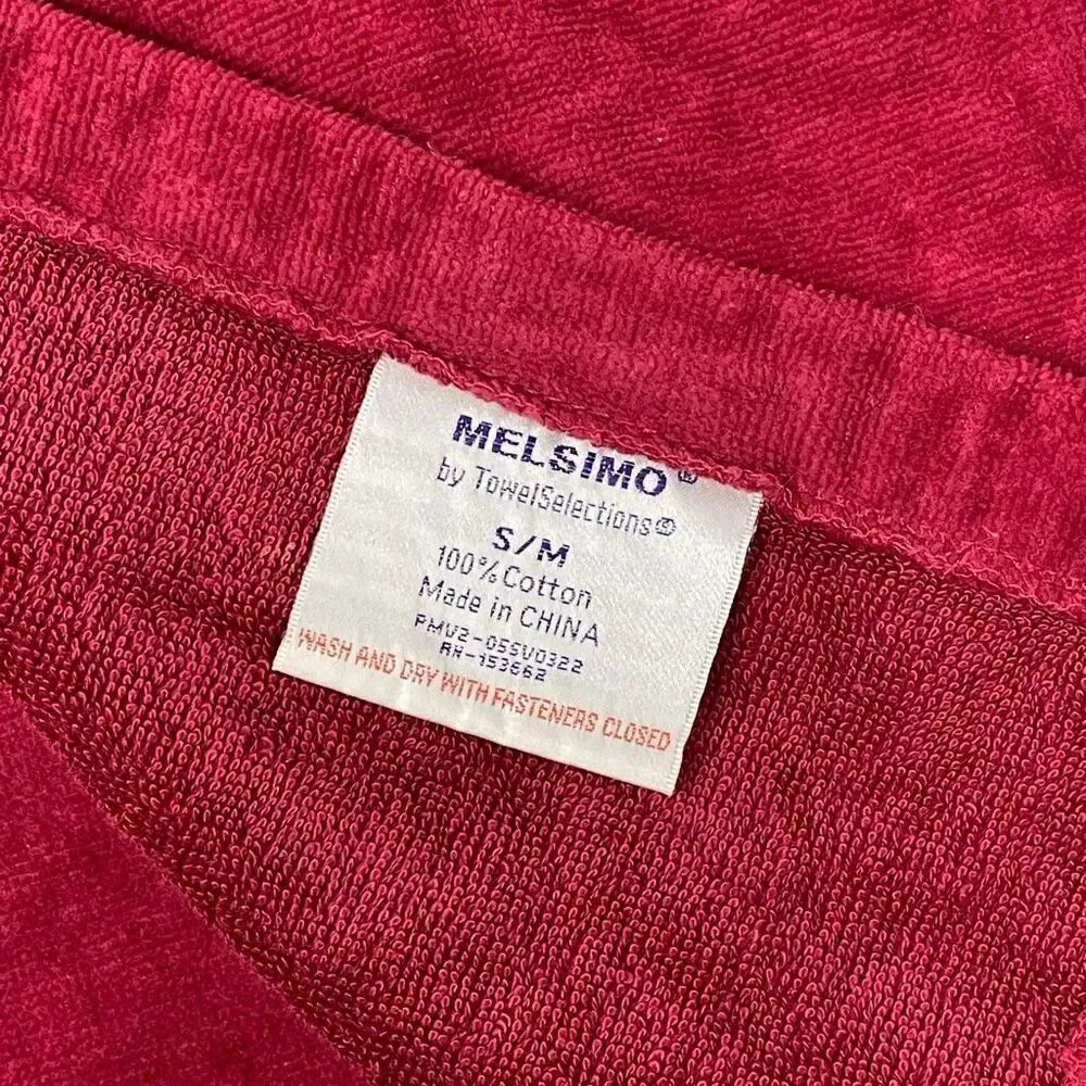 Melsimo Towel Selections Vintage Body Wrap Around Towel Cover Up Terry Cloth Red